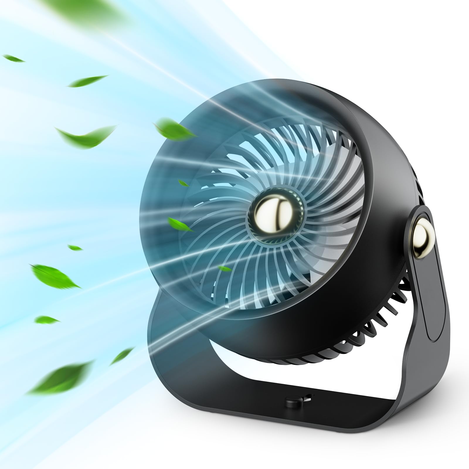 Civpower Air Circulator Desk Fan: Rechargeable Fan With 6000 Mah Battery   4 Speed And Timing   270 Adjustable Quiet Fan For Bed