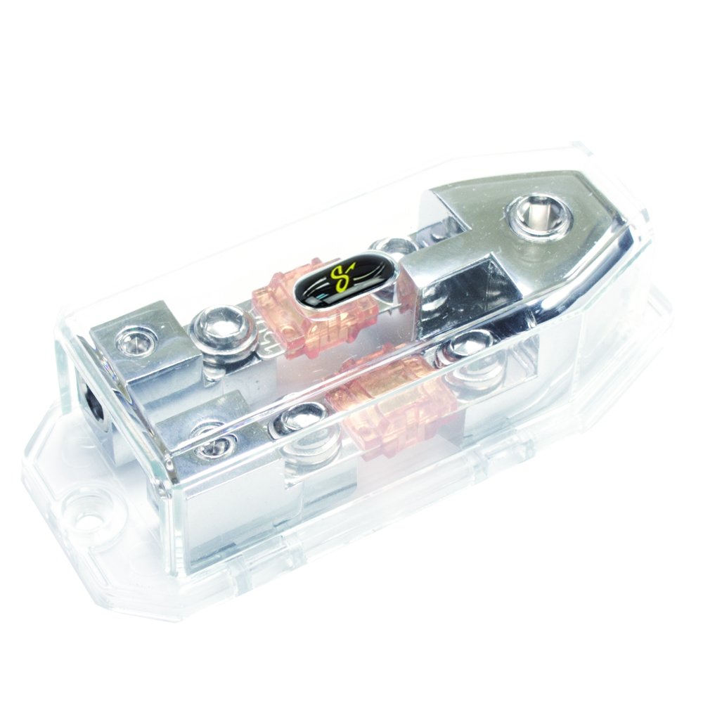 Stinger SHD820 HPM Series MANL/MIDI Fused Power Distribution Block with Satin Chrome Finish