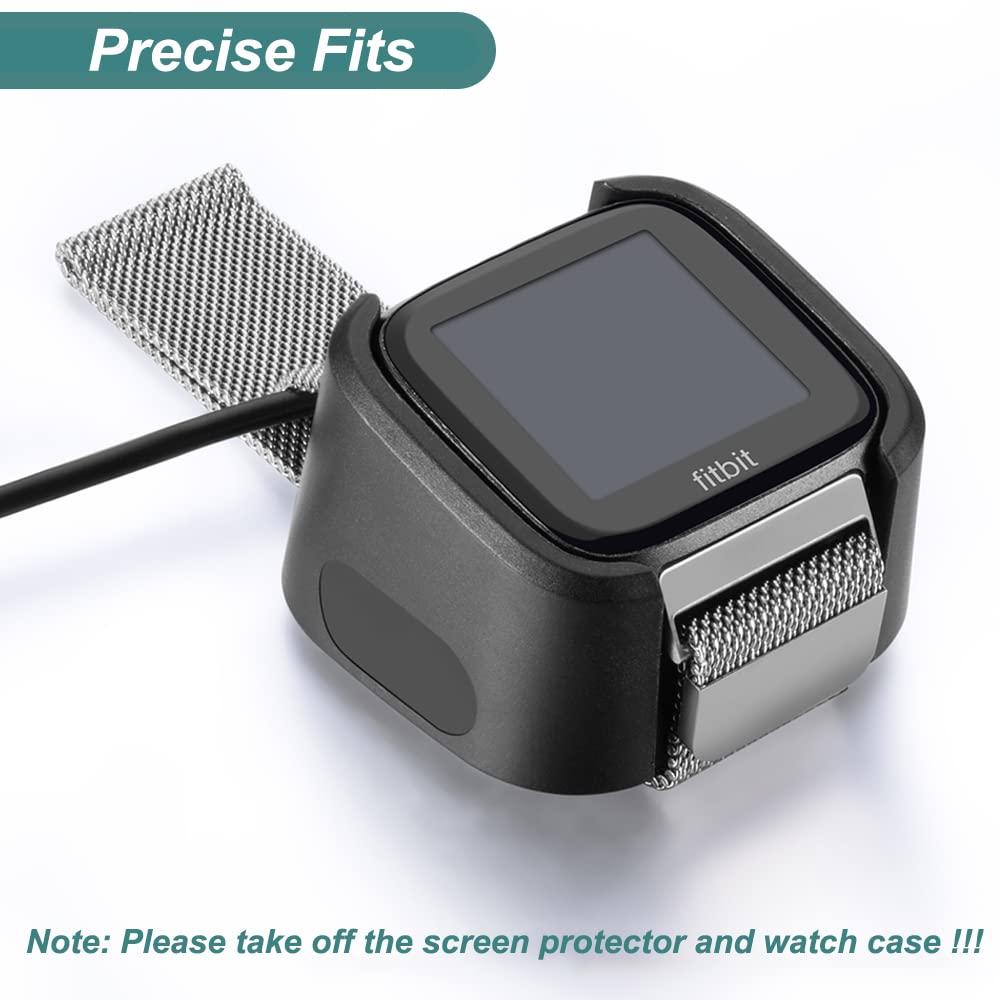 Kissmart Charger For Fitbit Versa, Replacement Charging Dock Cable With 3.3Ft Usb Cord For Fitbit Versa Smart Watch (2 Pack)