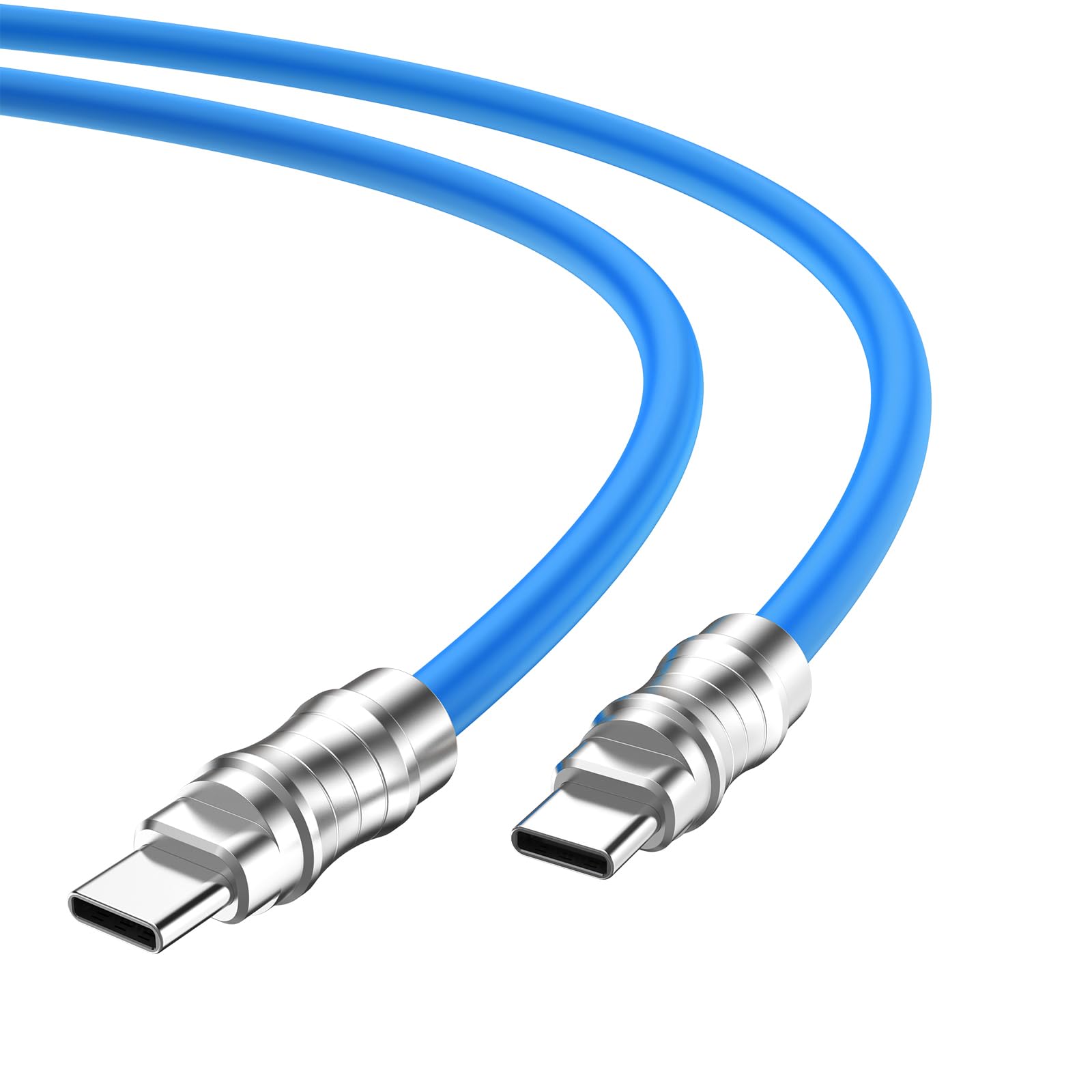 Iyuanepro Usb C To Usb C Silicone Cable 10Ft, Ultra Flexible & Soft Usb Type C 100W Fast Charging Cable, Geek Industrial Pd Data