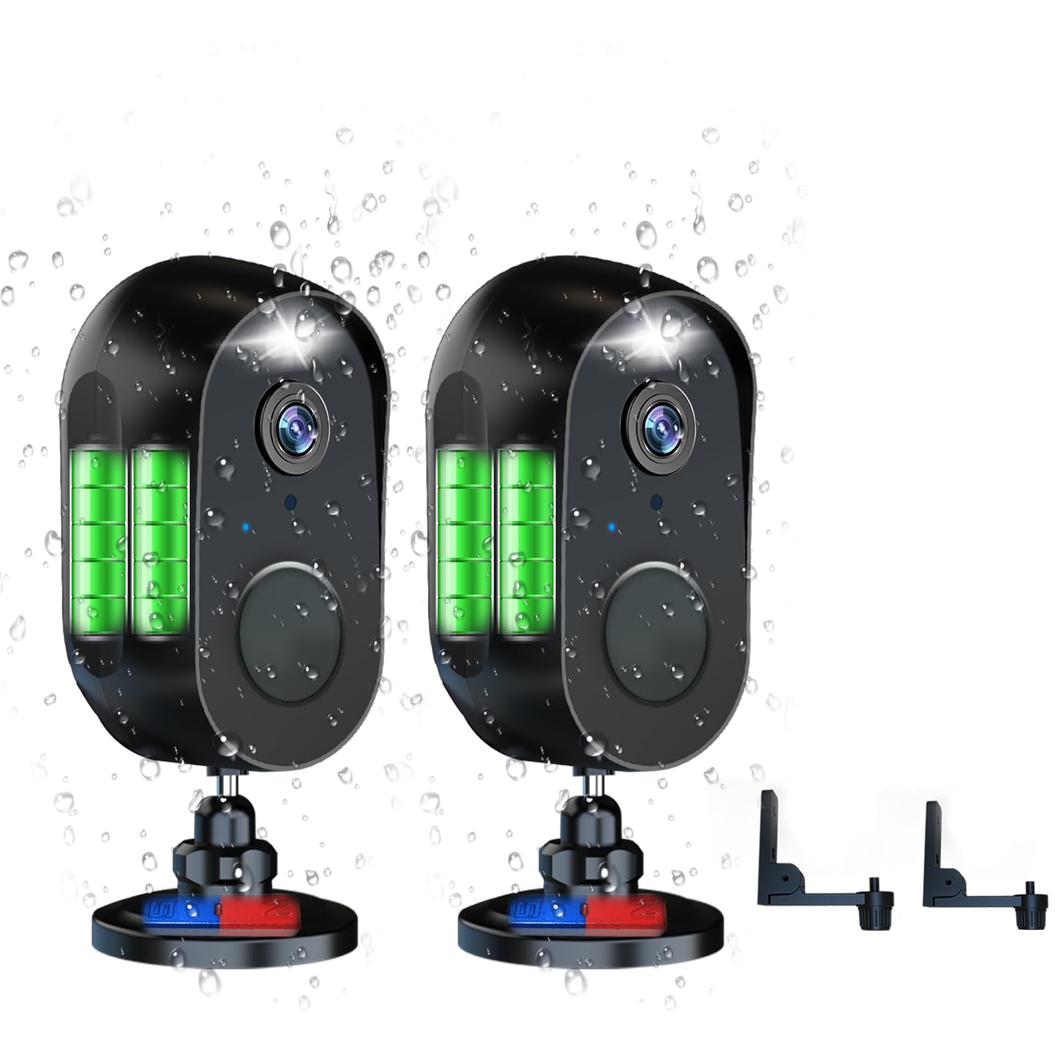 Letscee Cameras For Home Security Outdoor Indoor,Security Cameras Wireless Outdoor Battery Rechargeable Wifi,2K Night Vision, Mo