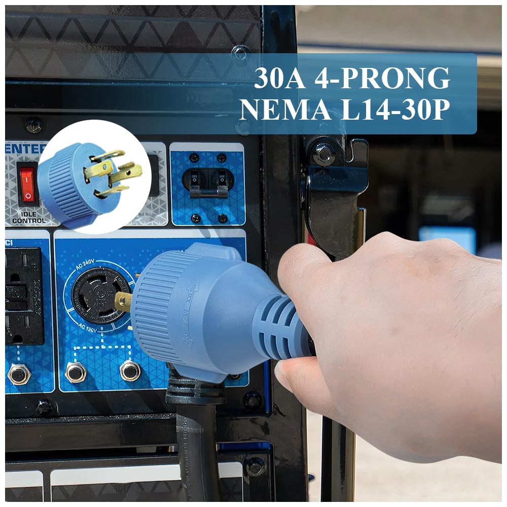 4 Prong 30 Amp Plug On Generator To 50 Amp Welder Outlet Adapter,Nema L14 30P To 6 50R Power Cord Use For Hooking Generator Up T