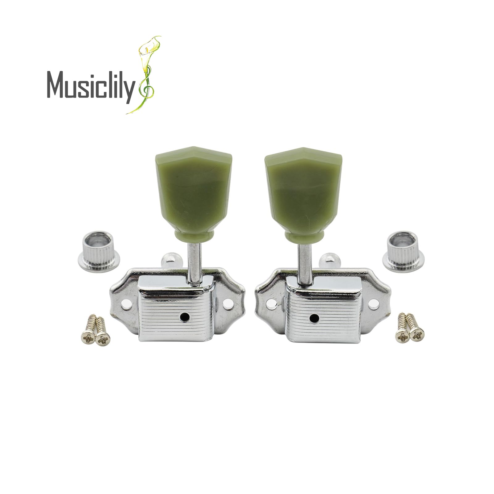 Musiclily 3L3R Vintage Guitar Tuners Machine Heads Tuning Pegs Keys Set For Epiphone Les Paul Style Guitar Replacement, Chrome W