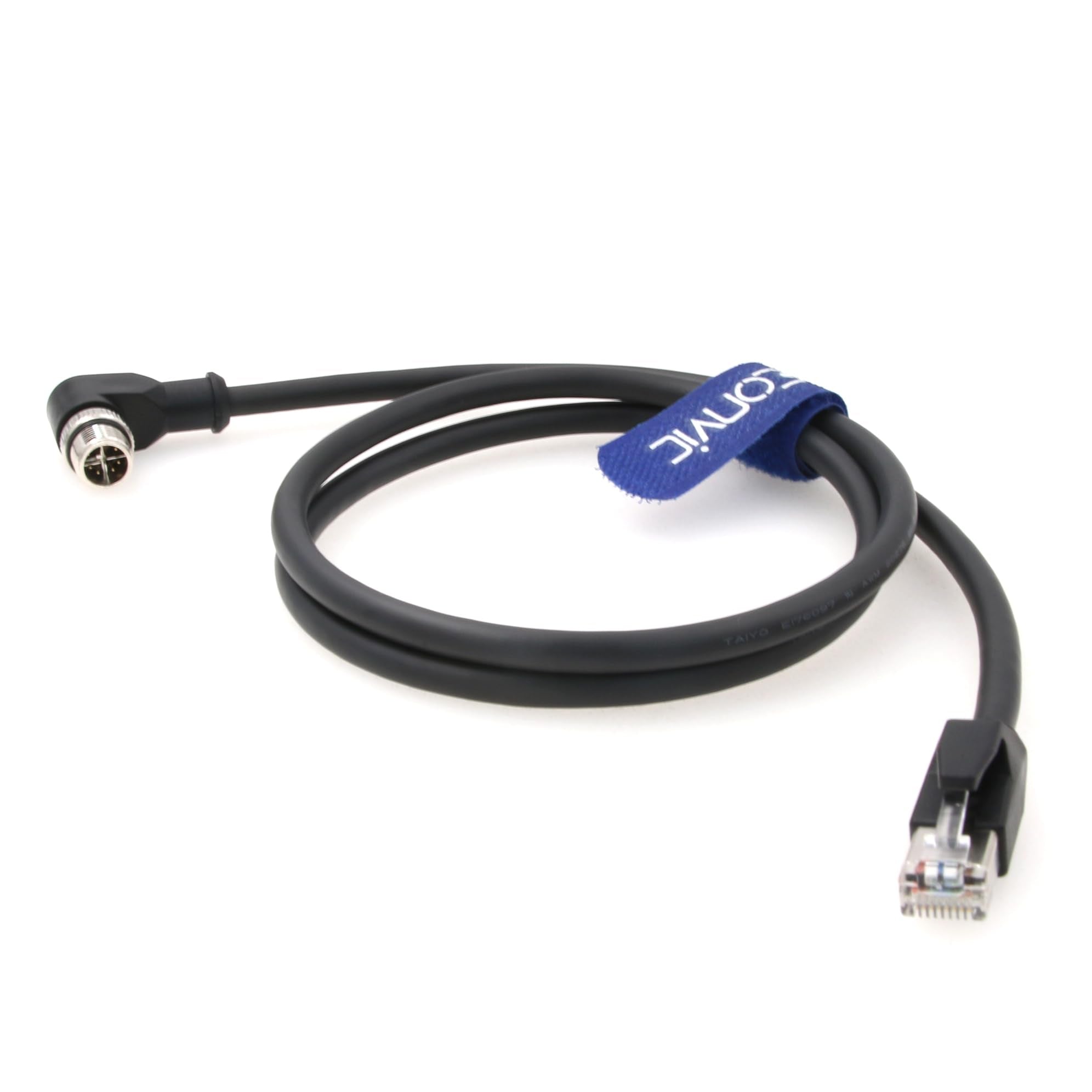 Eonvic Ethernet Cable M12 X Type Right Angle 8 Position To Rj45 Waterproof Industrial Shielded Network High Flex Cable For Cognex