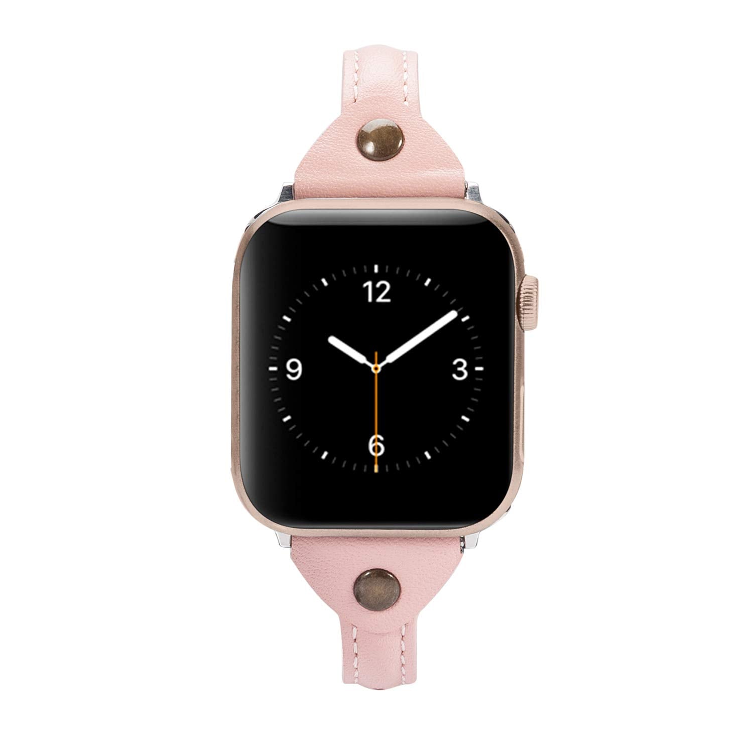 Wearlizer Womens Pink Slim Leather Compatible With Apple Watch Bands 38Mm 40Mm 41Mm For Iwatch Se Strap Wristbands Leisure Cute