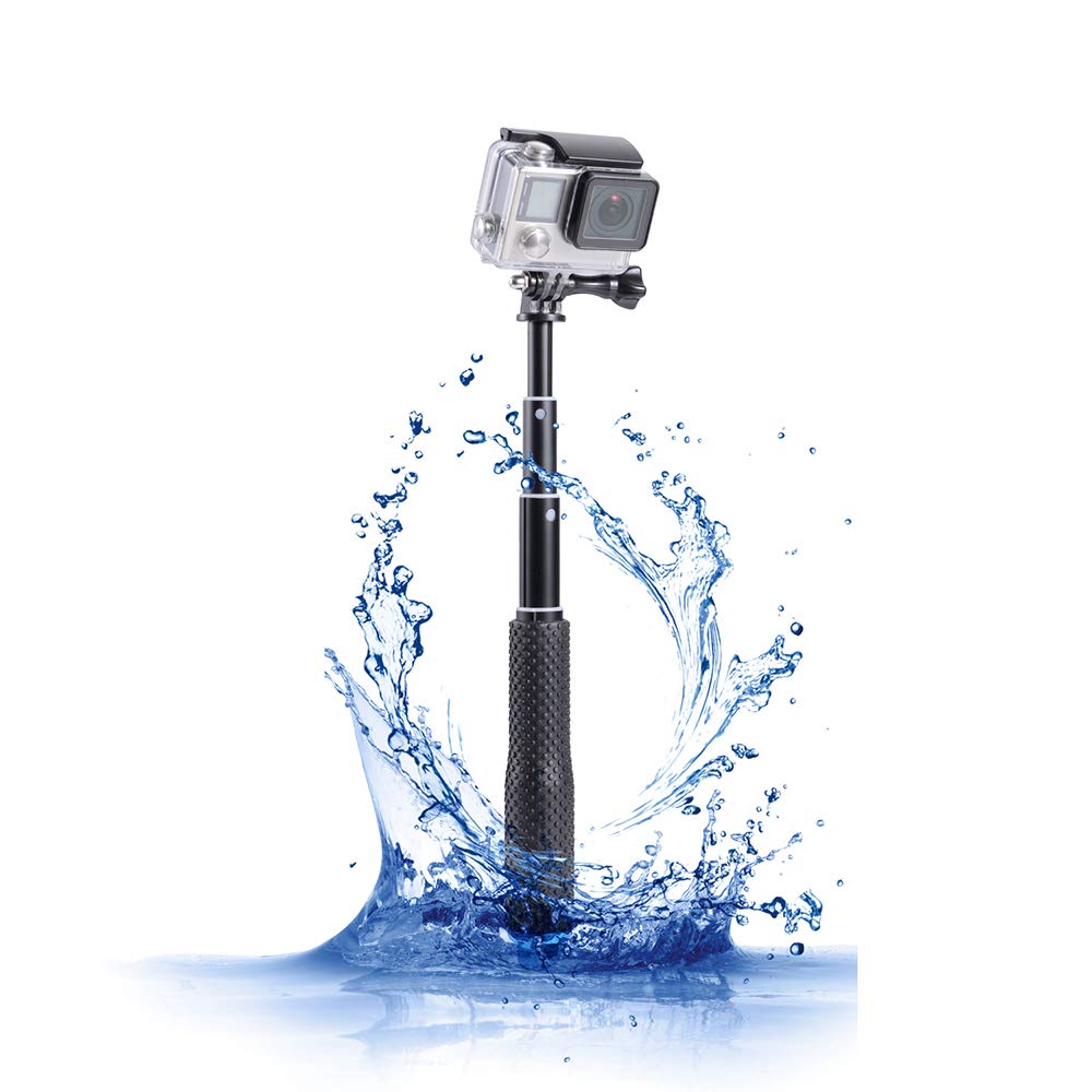 Vicdozia 19'' Extension Selfie Stick, Portable Hand Grip Waterproof Handheld Monopod Adjustable Pole Compatible With Gopro Hero 12 11 10 9 8 7 6 5 Akaso Sjcam Dji Osmo And More Sports Cameras