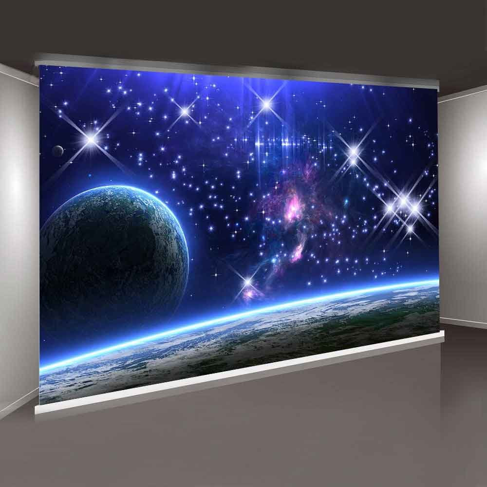 Mtmety 10X7Ft Galaxy Backdrop Universe Backdrop Starry Sky Planet Background Earth Shinny Vinyl Photo Video Studio Lxme358