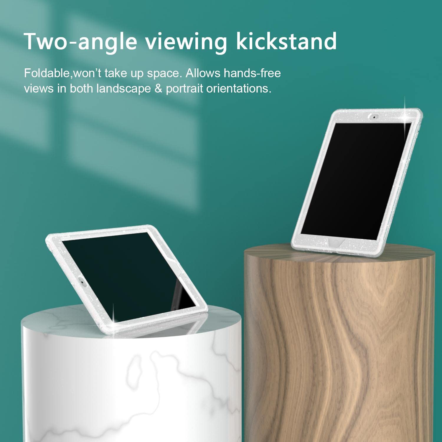 Zonefoker Ipad 9Th Generation Case, Shockproof And Slim, Compatible With Ipad 8Th/7Th Gen 10.2 Inch 2021/2020/2019, Clear Dual L