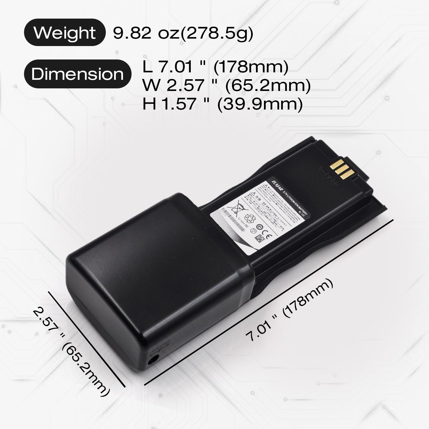 (2 Pack) 3.7V 12Ah Bl 152 Li Ion Extend Battery Large Capacity Replacement For Baofeng Ar 152 Tactical Walkie Talkie With Usb Ch