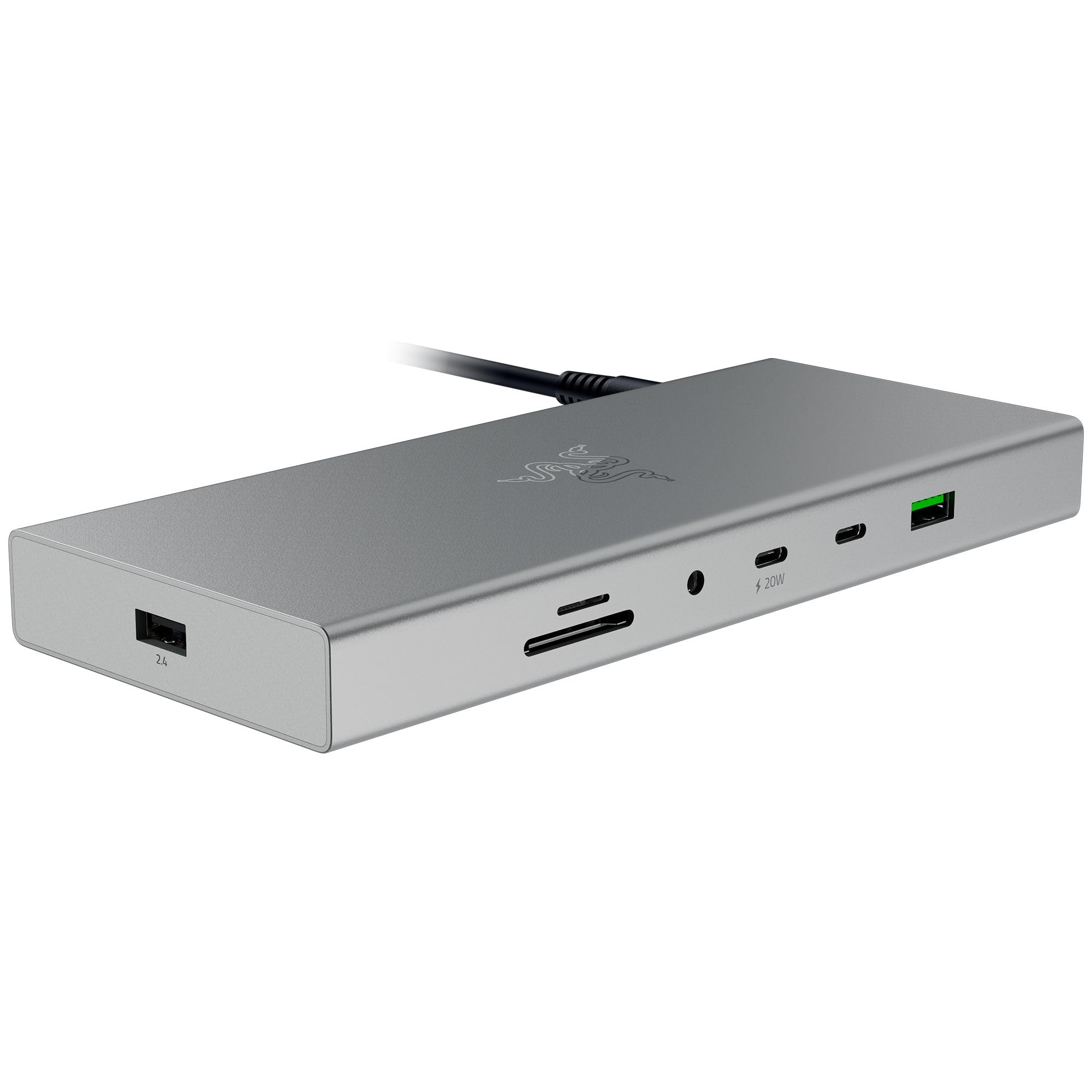 Razer USB 4 Dock: 14 Ports (Type C, Type A, HDMI, DP, Ethernet, SD, 3.5mm) - Dual Monitor Up to 4K 120 Hz - Laptop & Phone Fast 