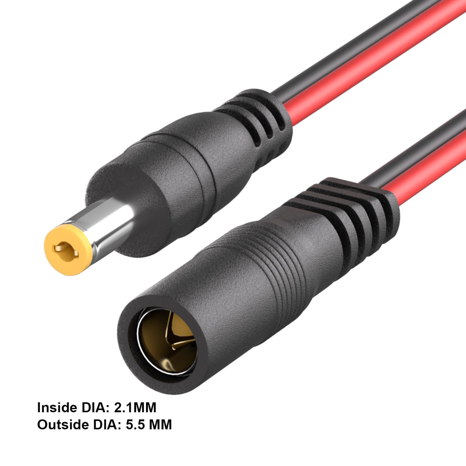Dc Barrel Connectors Power Cable, 12V 5A 5521 Jack Pigtail Barrel Plug Connector Cable 5.5Mm X 2.1Mm For Security Cameras Led Li