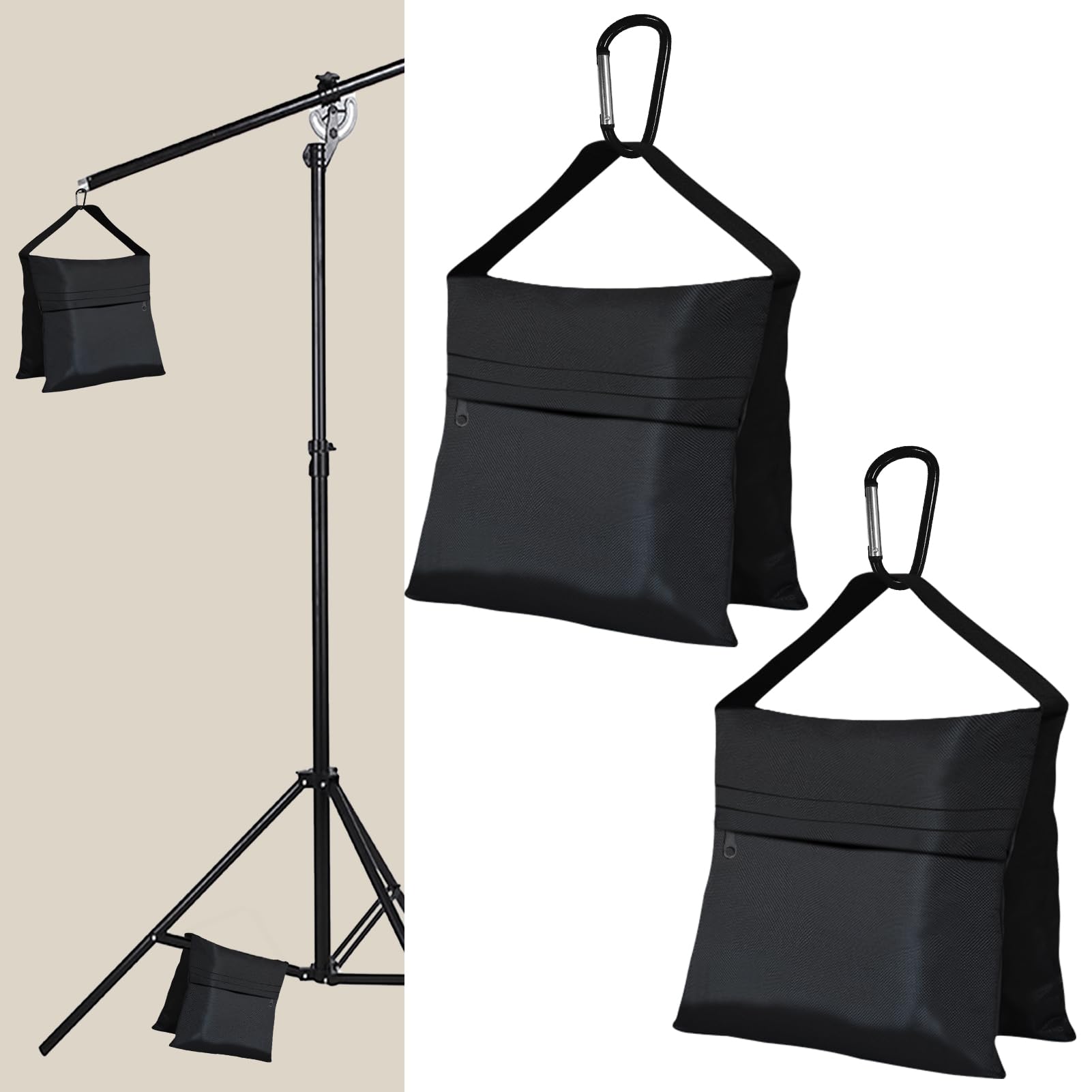 Eurmax Usa Photography Sand Weight Bags Heavy Duty Saddlebags For Photography Video Equipments, Backdrop Stand, Light Stand,Phot