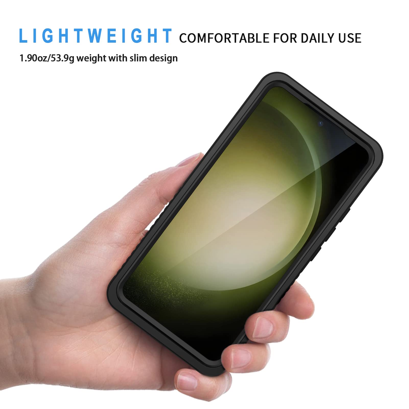 Lanhiem For Samsung Galaxy S23 Case With Built-In Screen Protector, Ip68 Waterproof Dustproof Mil-Grade Rugged Full Body Shockpr