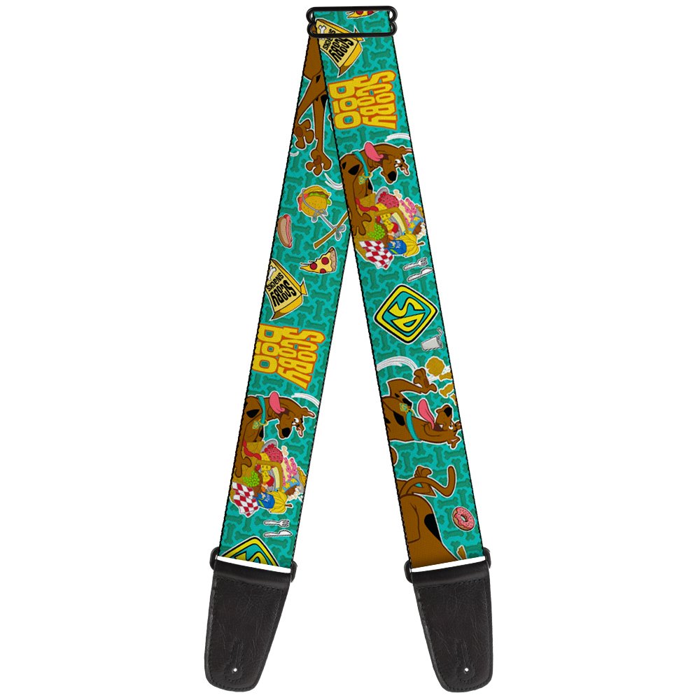 Buckle-Down Guitar Strap - Scooby Doo & Snacks/Bone Monogram Blues - 2 Wide - 29-54 Length