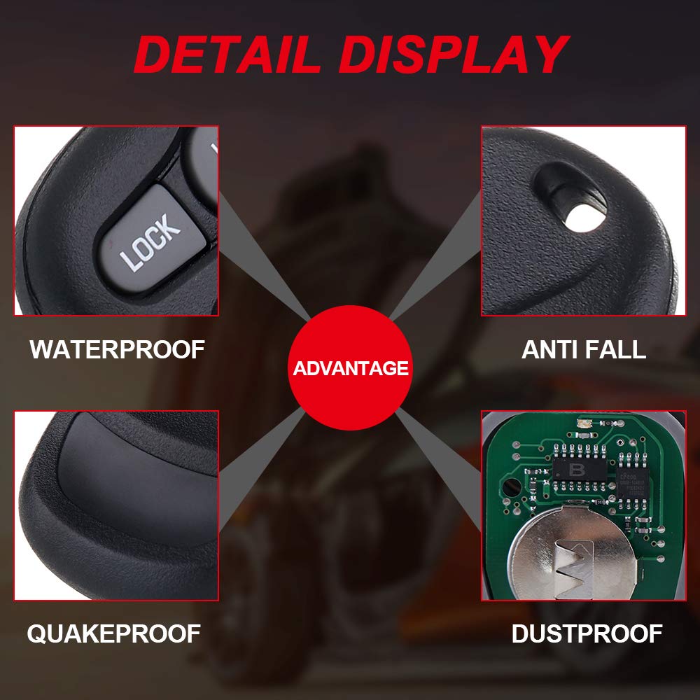 Cciyu Remote Replacement Key Fob Clicker Control Keyless Entry Replacement For For C Hevy S10 Blazer 1500 1500Hd 2500 2500Hd 350