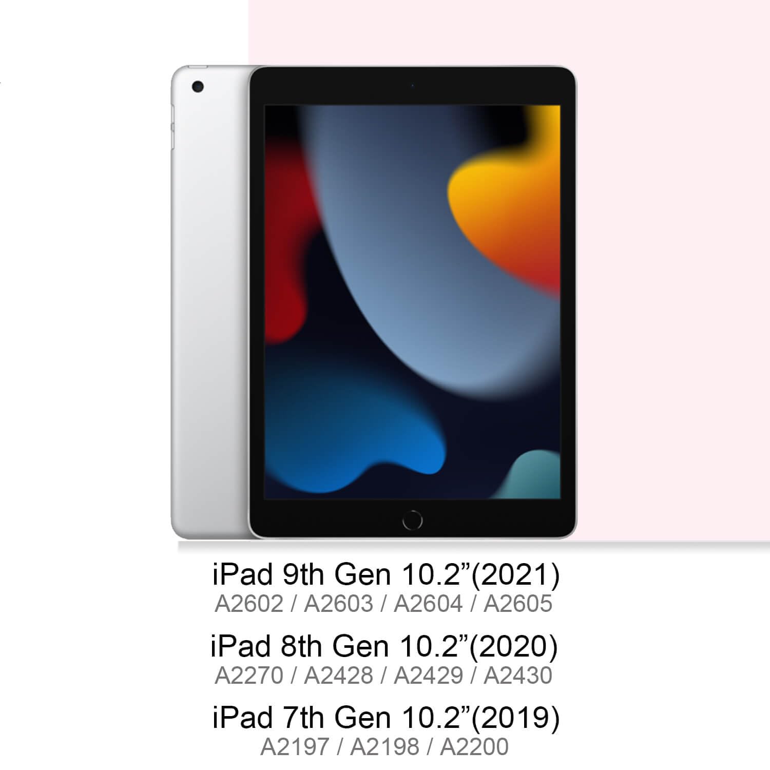 Feams Case For Ipad 9Th/8Th/7Th Generation 10.2 Inch Case, Trifold Ipad 10.2 Case Transparent Back Clear Cover With Pencil Holde