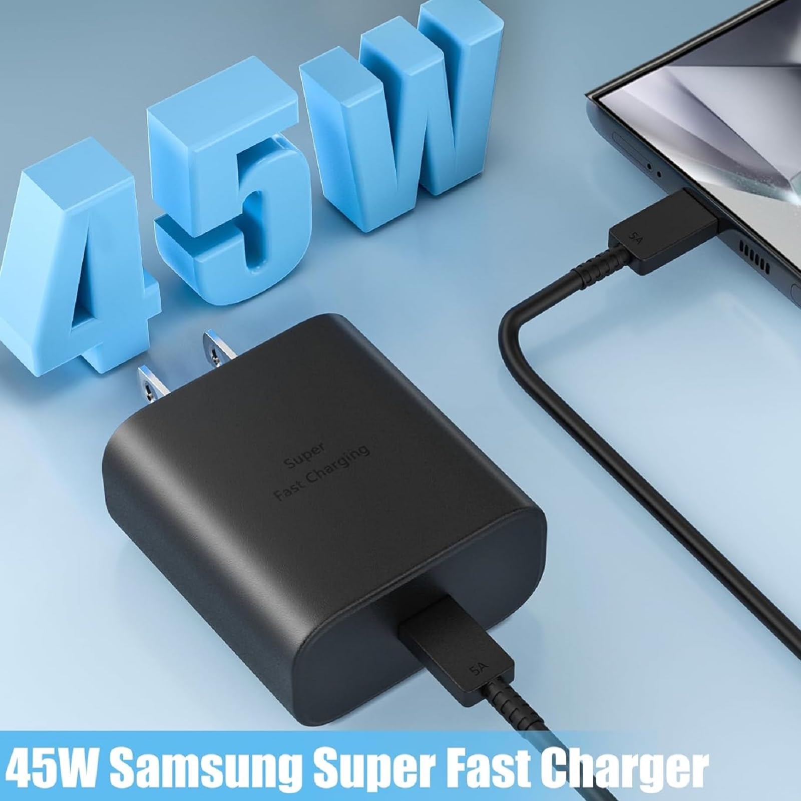 Samsung Charger Super Fast Charging Cord 6Ft 45W Usb C Super Fast Charger Block Android Type C Charger For Samsung Galaxy S24/S2