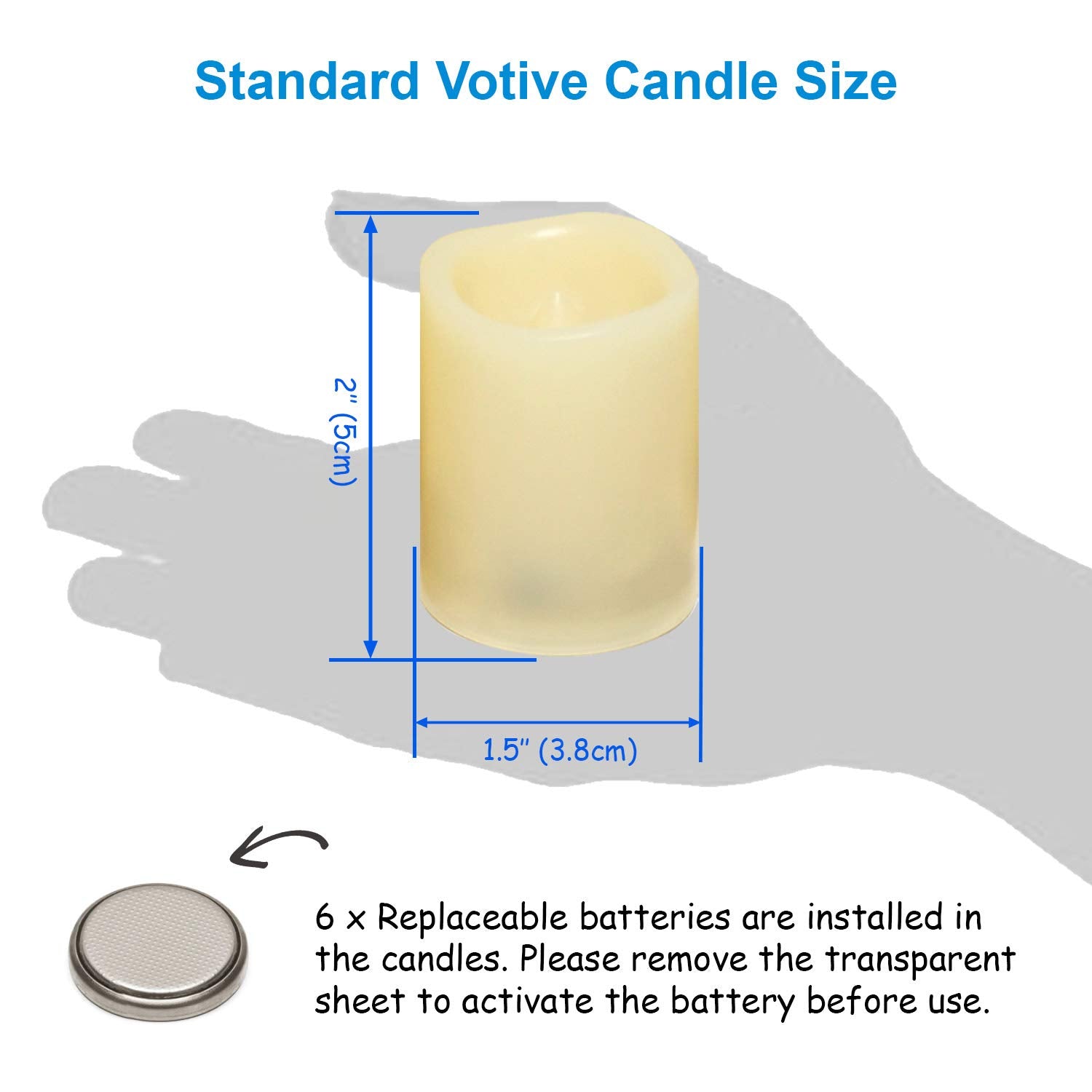 Flameless Flickering Led Votive Tealight Candles Battery Operated With Timer / 6 Hours On And 18 Hours Off Per Cycle, Led Tea Li