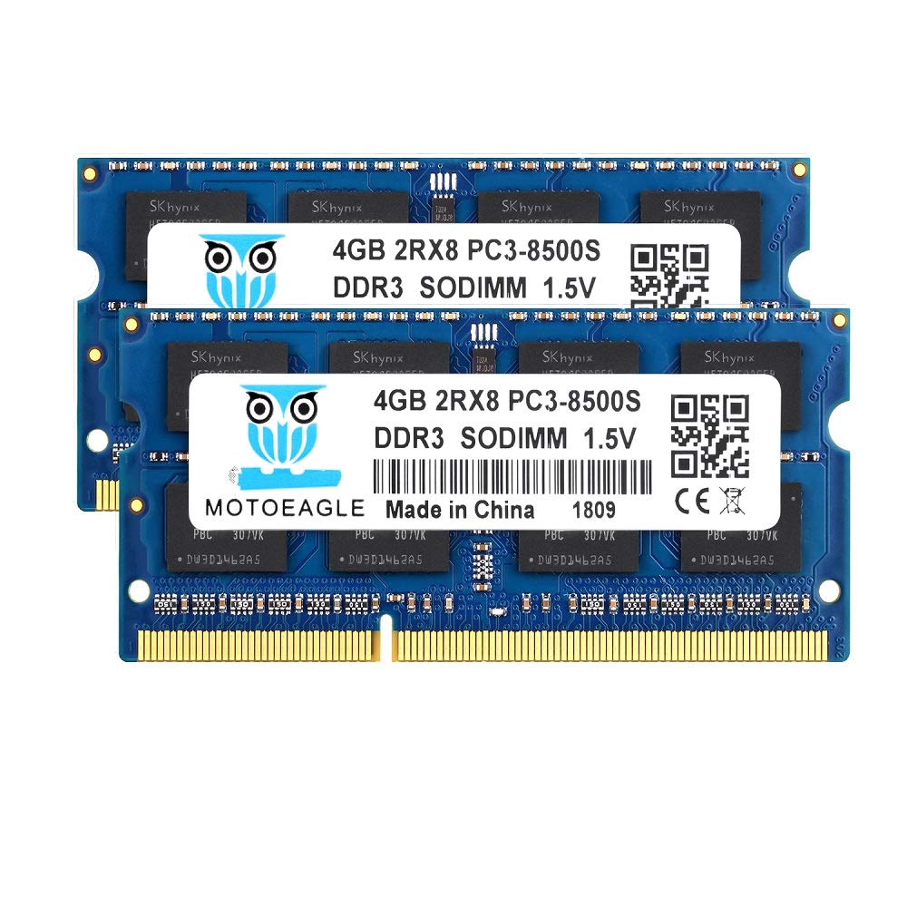 Motoeagle Ddr3 1066 Sodimm 8Gb Kit (2X4Gb) 2Rx8 Pc3 8500 8500S 4Gb Ddr3 1066Mhz 1067Mhz Cl7 204 Pin 1.5V Non Ecc Unbuffered Lapt