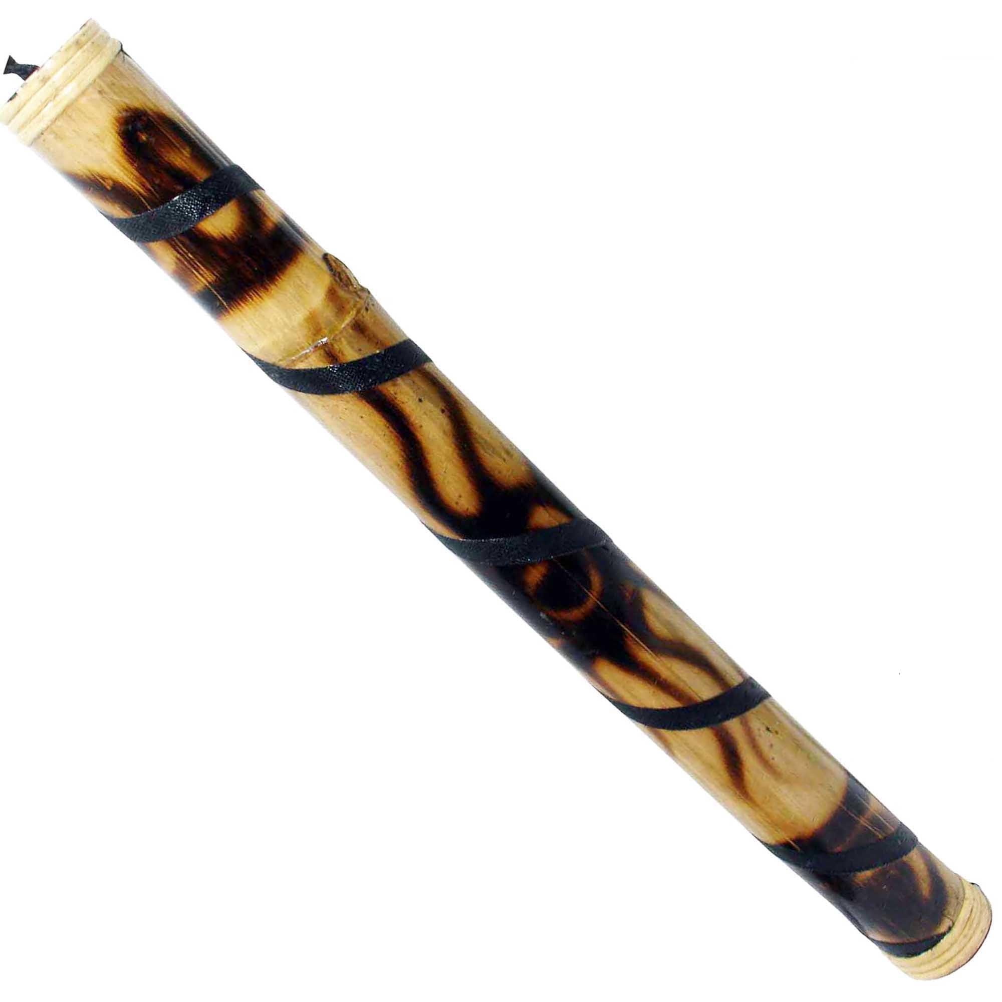 Natural Bamboo Shaker/Rainstick Hand Painted Designs. (24 Inch, Burnt)