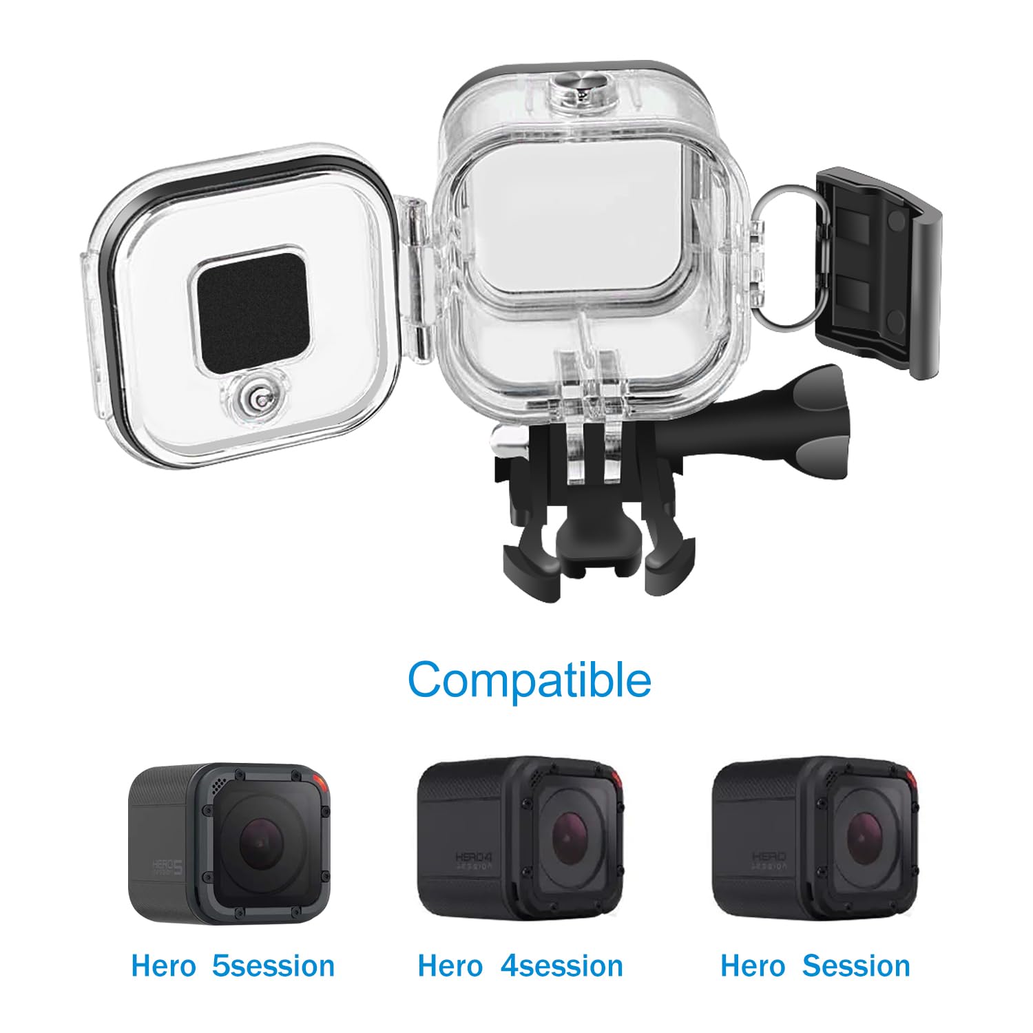 Suptig Replacement Waterproof Case Protective Housing For Gopro Session Hero 4Session, 5Session Outside Sport Camera For Underwa