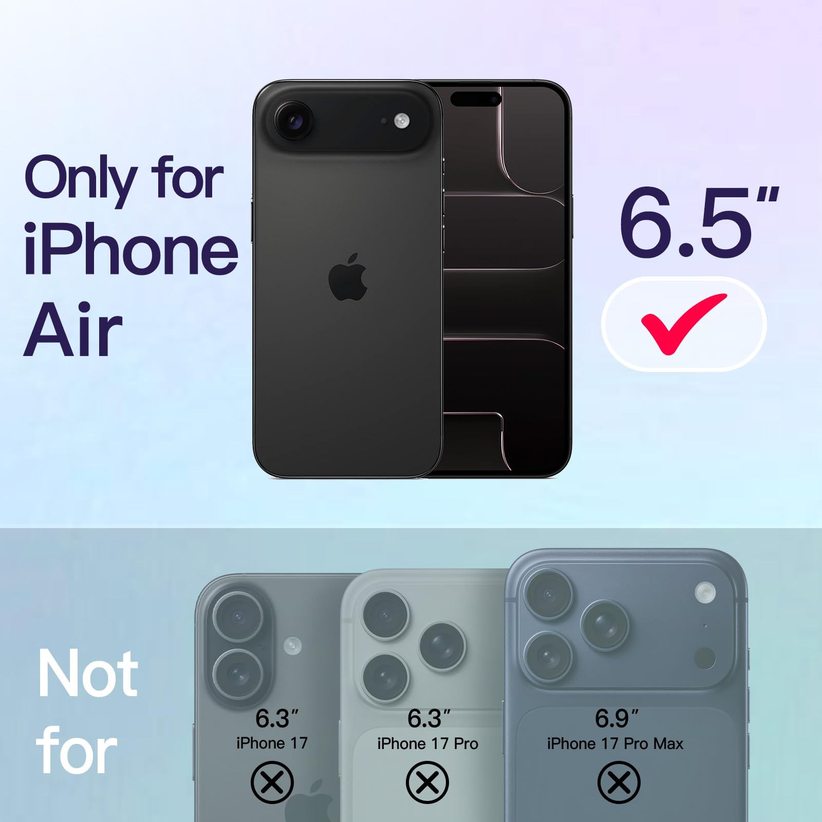 Jetech Slim Case For Iphone 17 Air With Camera Lens Full Protection, Ultra-Thin Lightweight Clear Minimalist Protective Phone Co