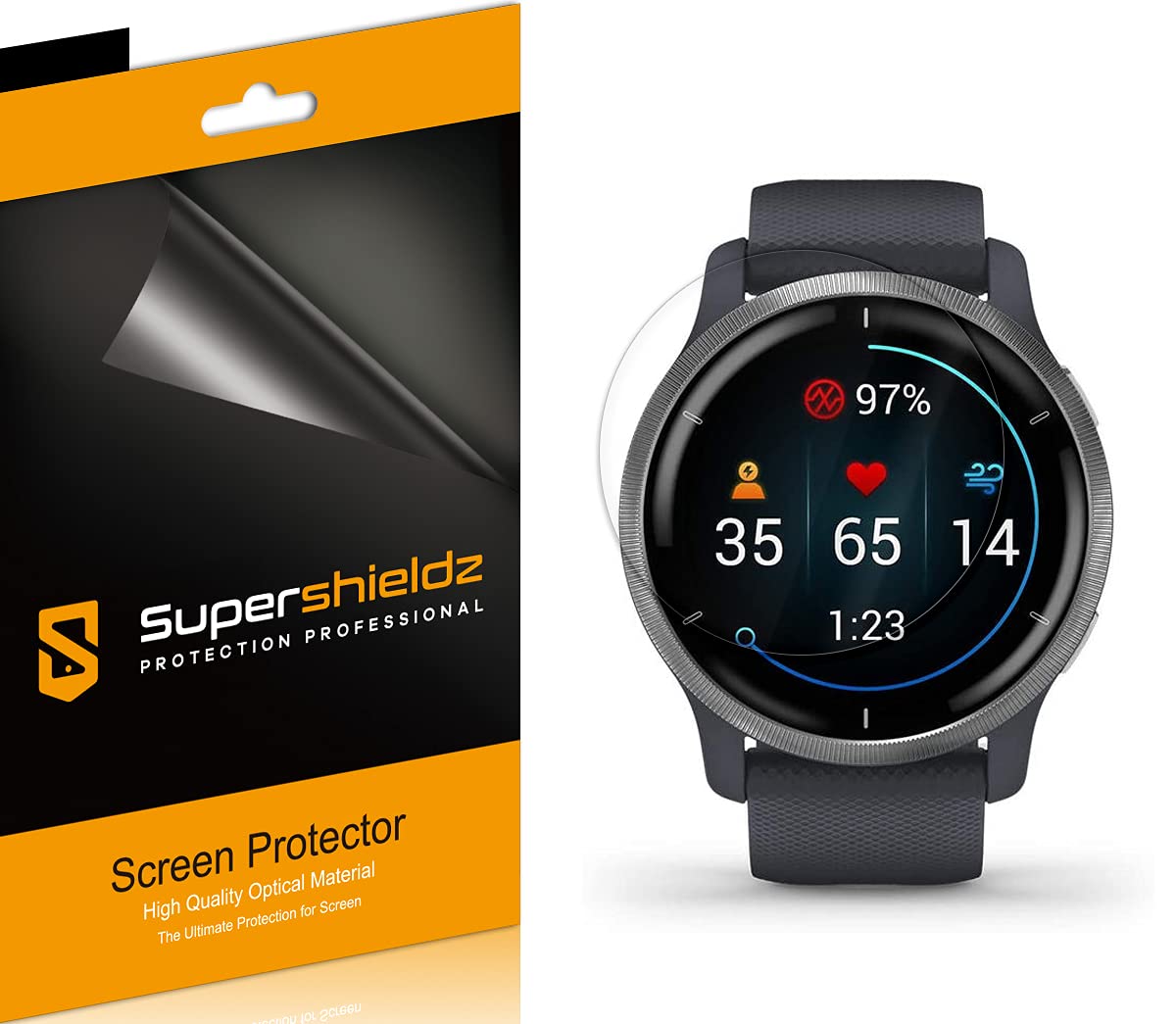 (3 Pack) Supershieldz Designed For Garmin Venu 2 / Venu 2 Plus Screen Protector, (Full Coverage) High Definition Clear Shield (T