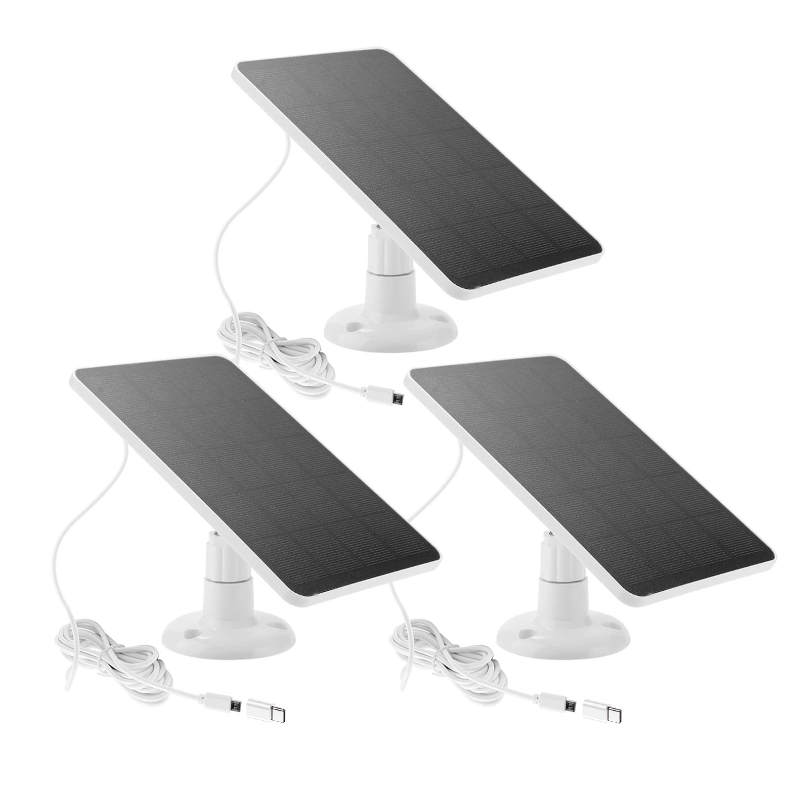 3 Pack Solar Panel Camera Charger Fit For Arlo Essential Spotlight/Xl Spotlight Camera, Ring Spotlight Cam Plus/Spotlight Pro 5V