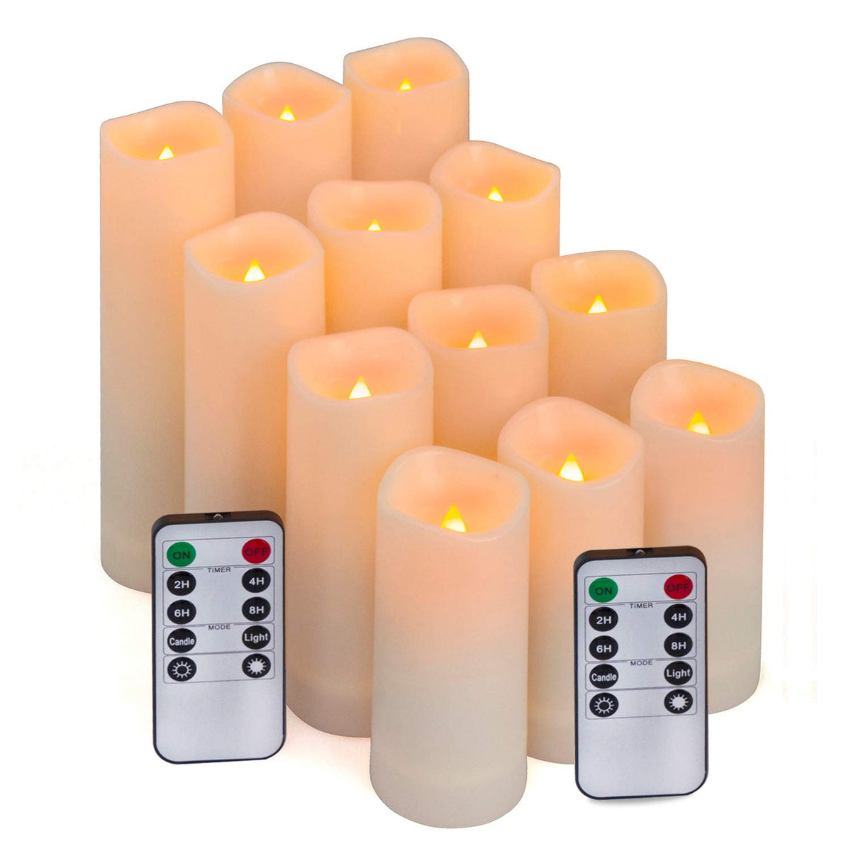 Aignis Flameless Led Candles With 10-Key Remote & Timer, Outdoor Indoor Waterproof Battery Operated Candles For Home/Wedding D  