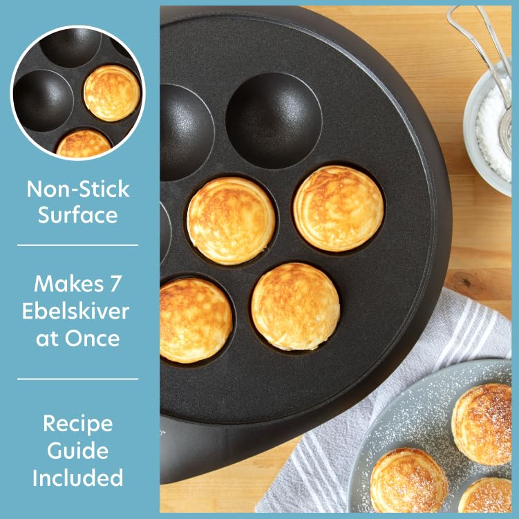 Ebelskiver Maker   Electric Non Stick Baker For Making Takoyaki Ebelskiver Plus Octopus Balls, Aebleskivers, Donut Holes And Cak