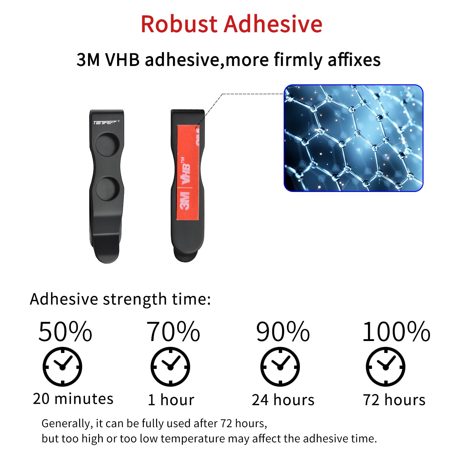 Tonife Pocket Clip For Smartphones Multi Tool Utility Clip For Belt Holster Mobile Case, Secured With 3M Vhb Adhesive, Stainless