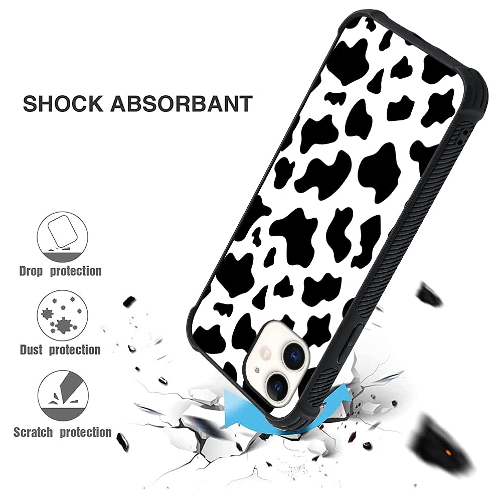 Ziye Designed For Iphone 11 Case Cow Print Hard Lanyard Case With Phone Ring Holder,Full Body Protection Shockproof Drop Protect