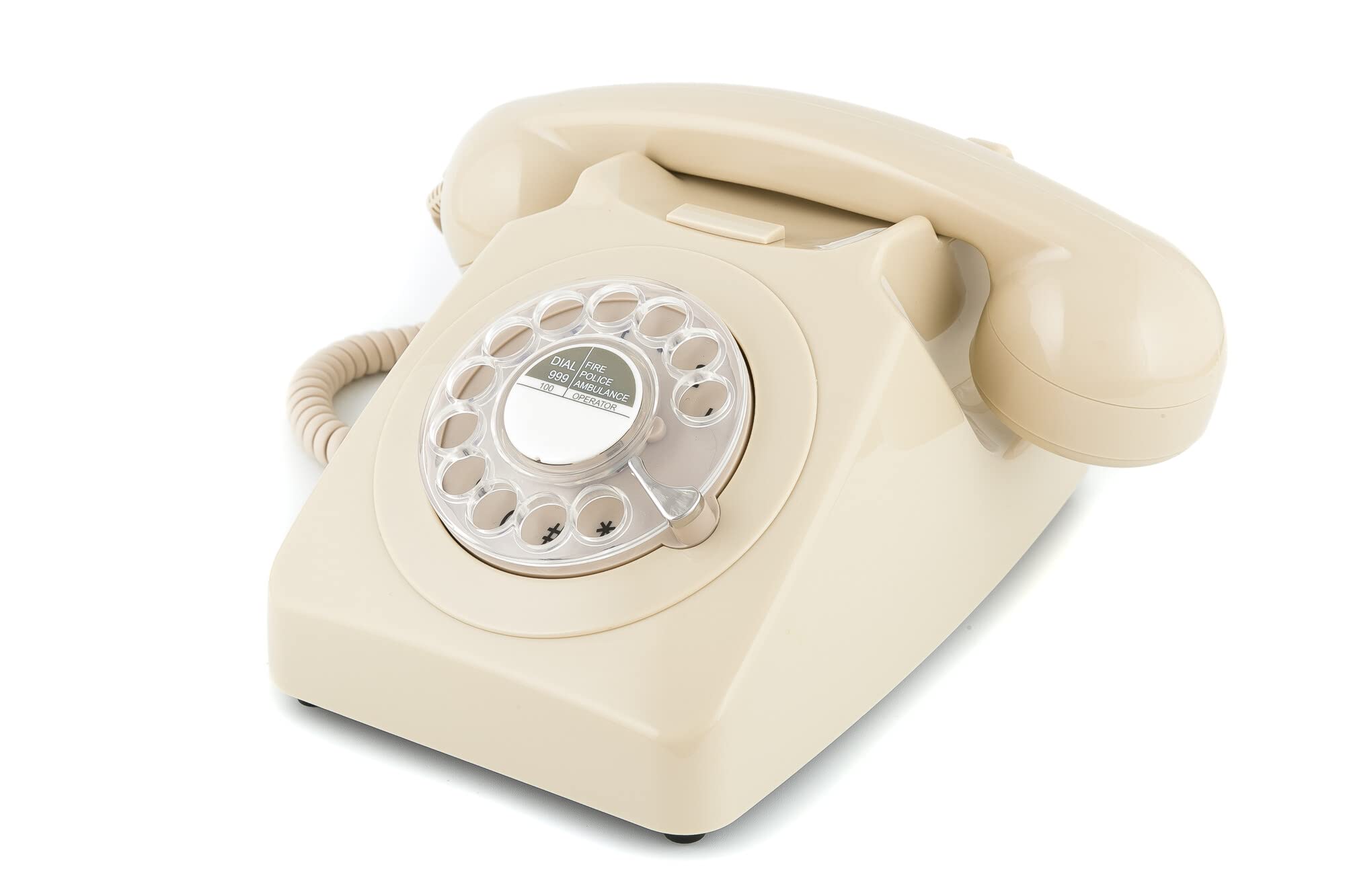 Gpo 746 Rotary 1970S Style Retro Landline Phone   Curly Cord, Authentic Bell Ring