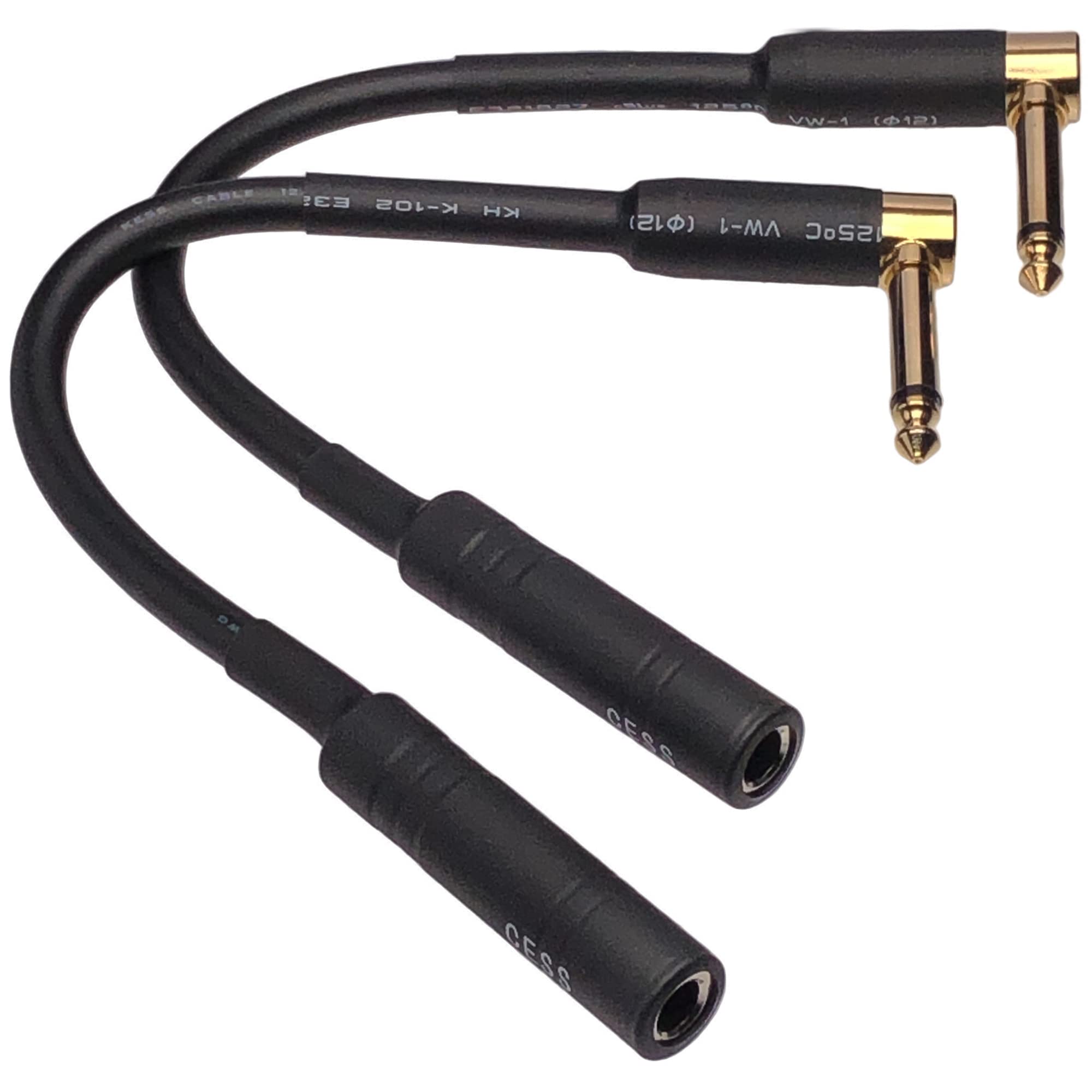 Cess 090 Low Noise Right Angle 1/4 Ts Male To Female Guitar Extension Cable, 2 Pack