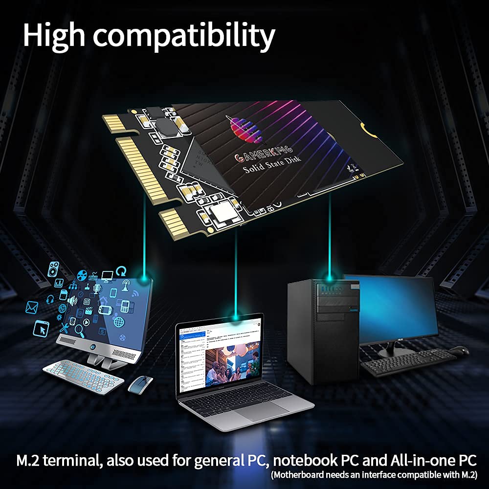 Gamerking Ssd M.2 2260 64Gb Ngff Internal Solid State Drive High Performance Hard Drive For Desktop Laptop Sata Iii 6Gb/S M2 Ssd 60Gb 64Gb (64Gb, M.2 2260)