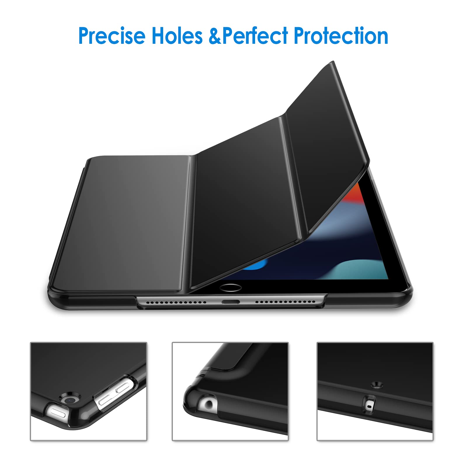 Jetech Case For Ipad 10.2-Inch (2021/2020/2019 Model, 9/8/7 Generation), Auto Wake/Sleep Cover (Black)