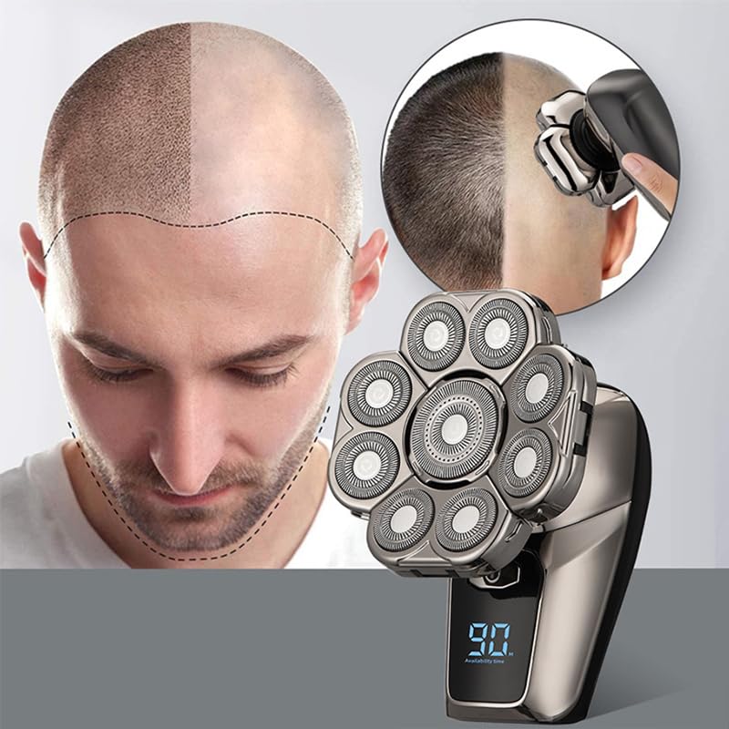 I Clean 9D Head Shavers For Bald Men, 6 In 1 Electric Razor, Waterproof Wet/Dry, Cordless Rechargeable, Led Display