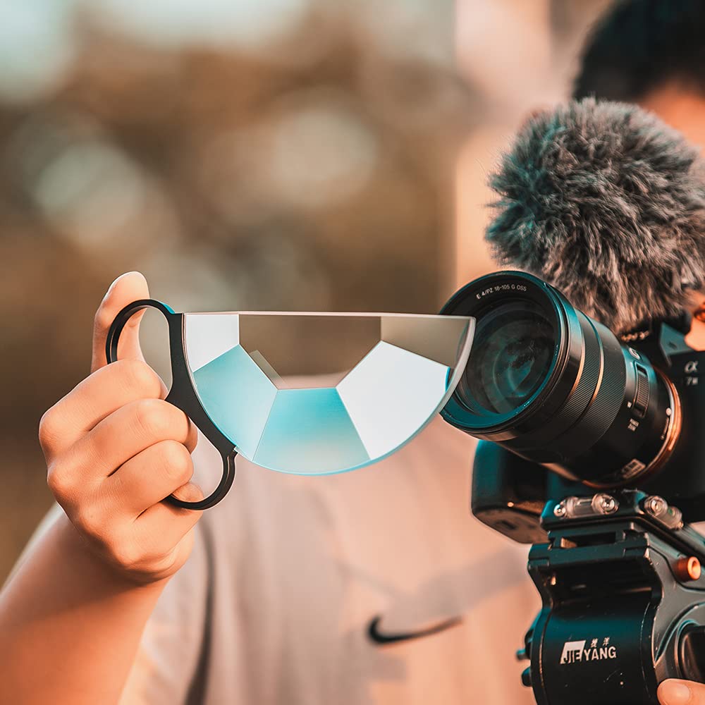 Kogjaers Handheld Kaleidoscope Prism 150Mm Half Circle Lens Filter For Fractal Photography In Photography Creation With Repetiti