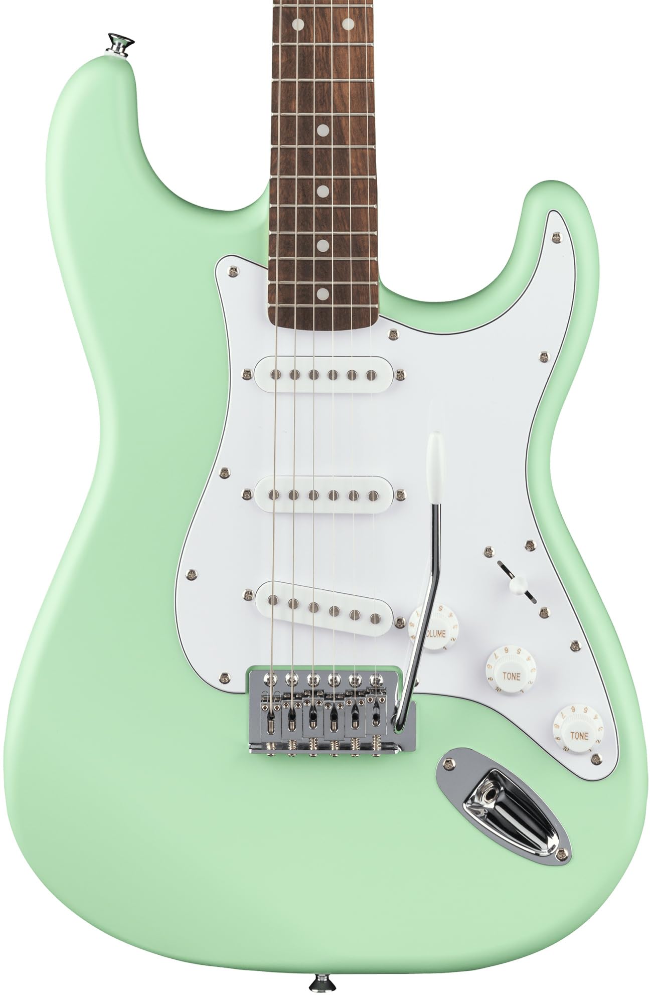Fender Squier Stratocaster Electric Guitar - Surf Green Bundle With Gig Bag, Picks, And Austin Bazaar Instructional Video