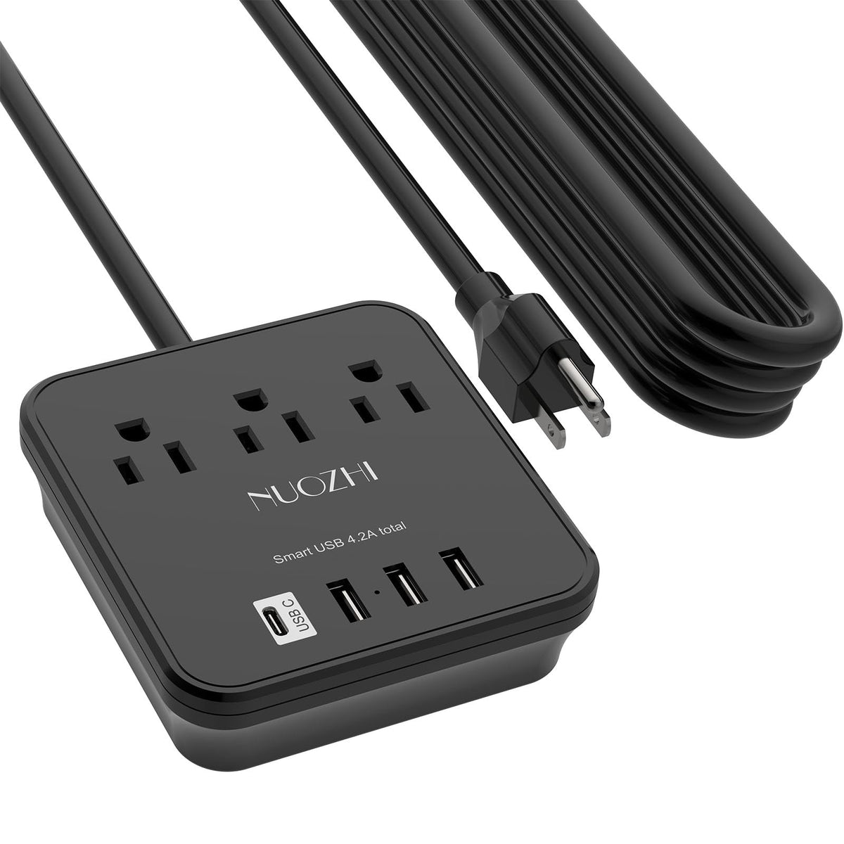 Cruise Essentials,20 Ft Power Strip With 3 Outlets And 4 Usb Ports(1 Usb C), Non Surge Protector For Cruise Ship, Travel, Home O