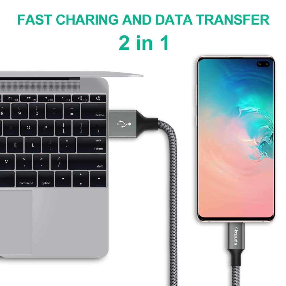 Long Usb C Cable [12Ft, 2 Pack], Etguuds Fast Charging Usb A To Type C Charger Cable Braided For Samsung Galaxy S22 S21 S20 Ultra 5G S10 S10E S9 Note 20 10 9, A10E A20 A33 A32 A50 A70, Lg, Moto, Pixel
