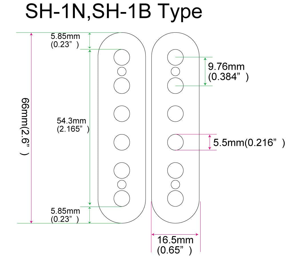 Pickup Stickers For Humbucker // Seymore Duncan Sh 1   Metallic