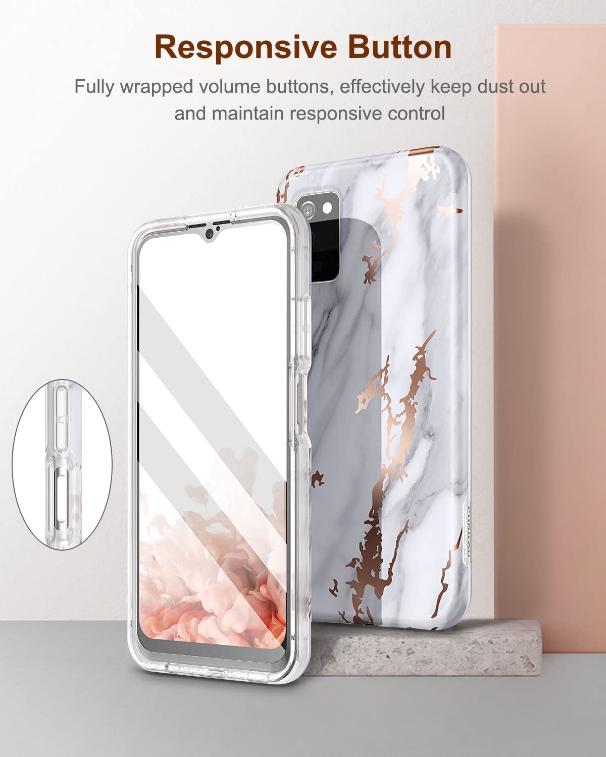Suritch For Galaxy A03S Case (International Model), [Not For Us Version] With Built In Screen Protector Protective Shockproof Ph
