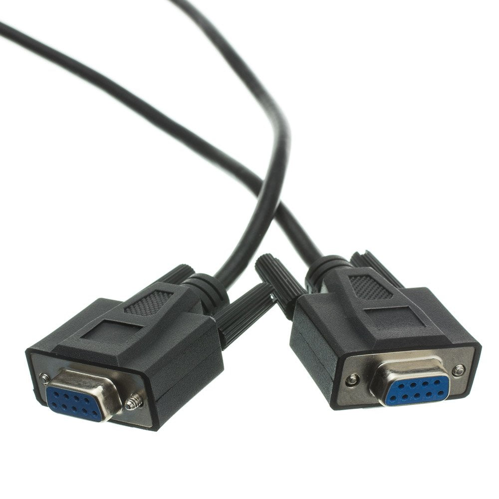 Cablewholesale 6 Feet Db9 Female Serial Cable, Db9 Female To Female, Ul Rated, 9 Conductor, 1:1, Black, 9 Pin Serial Cable Femal