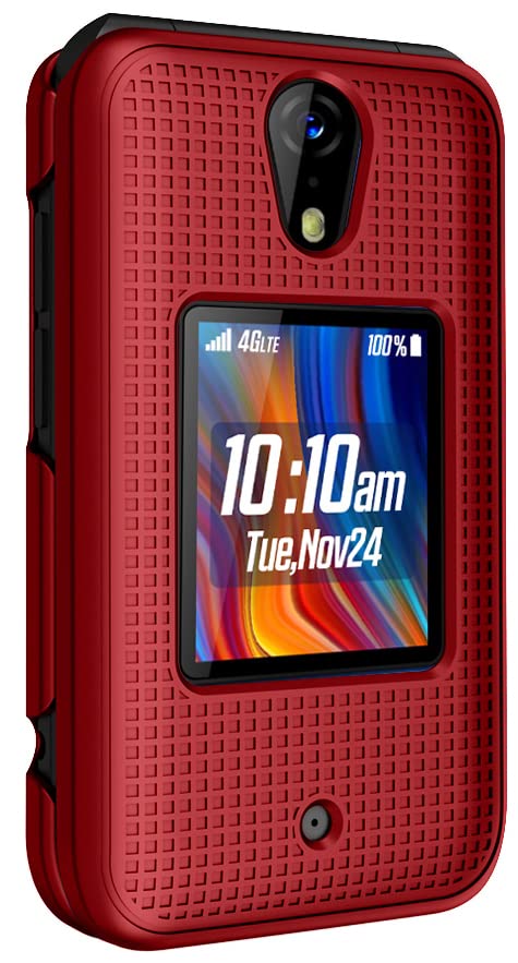 Nakedcellphone Case For Schok Flip 2022 Phone, Slim Hard Shell Protector Cover With Grid Texture For For T Mobile/Boost/Metro Sc