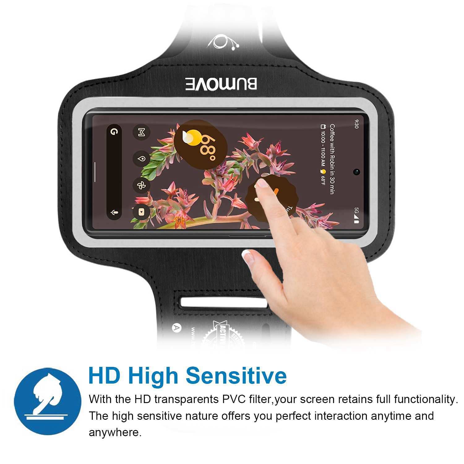 Pixel 8/8 Pro/7/7 Pro/5A Armband, Bumove Gym Running Workouts Sports Phone Arm Band For Google Pixel 7, 7 Pro, 6, 6 Pro, 5A With