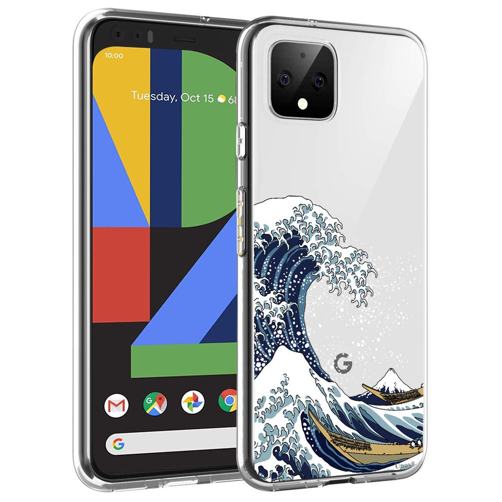 Unov Pixel 4 Xl Case Clear With Design Soft Tpu Shock Absorption Slim Embossed Pattern Protective Back Cover For Pixel 4 Xl 6.3
