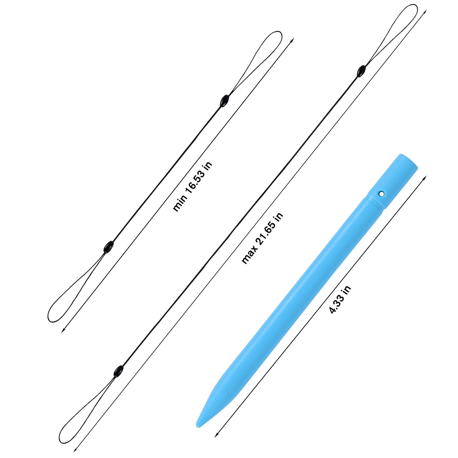 Cimetech 4.5 Inch Replacement Stylus Drawing Pen With Elastic Ropes For Kids Drawing Pads Lcd Writing Tablet (4 Pack)