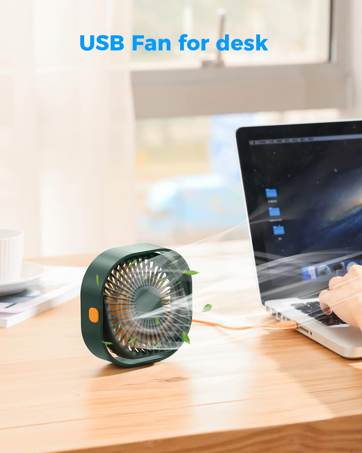 Rjvw Small Usb Desk Fan,3 Speeds Portable Table Fan, 4 Inch Personal Mini Fan,Small Cooling Fan By Usb Plug In, 360Rotatable Des