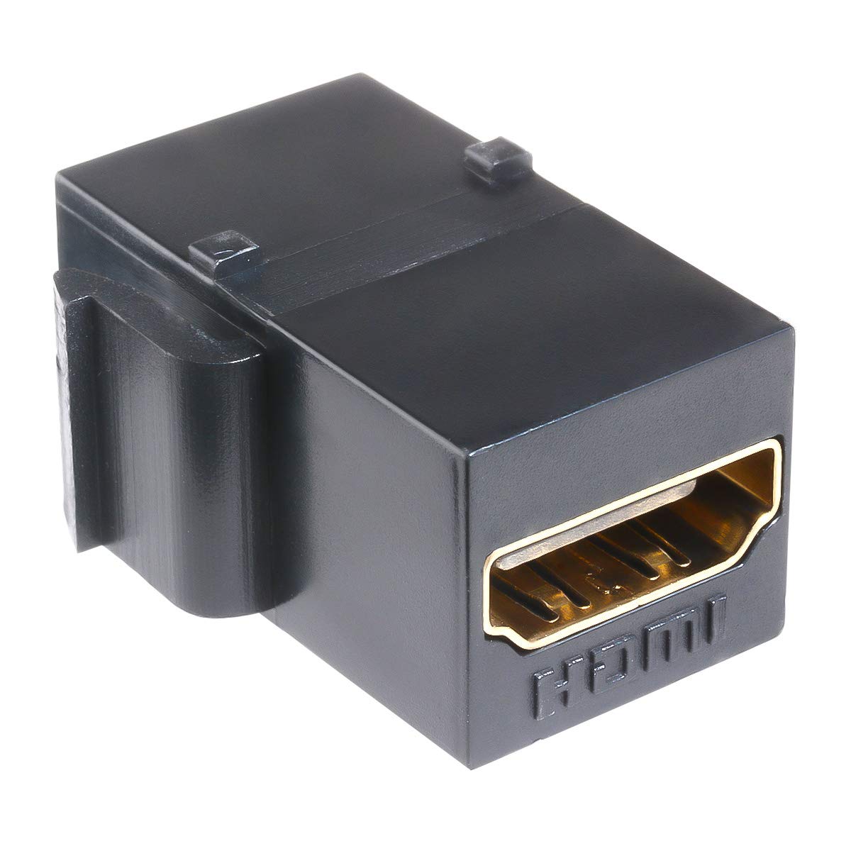 Teninyu Hdmi Keystone Jack Insert Female To Female Coupler Snap-In Insert Connectors Adapter For Wall Plate - Black (2 Pack)